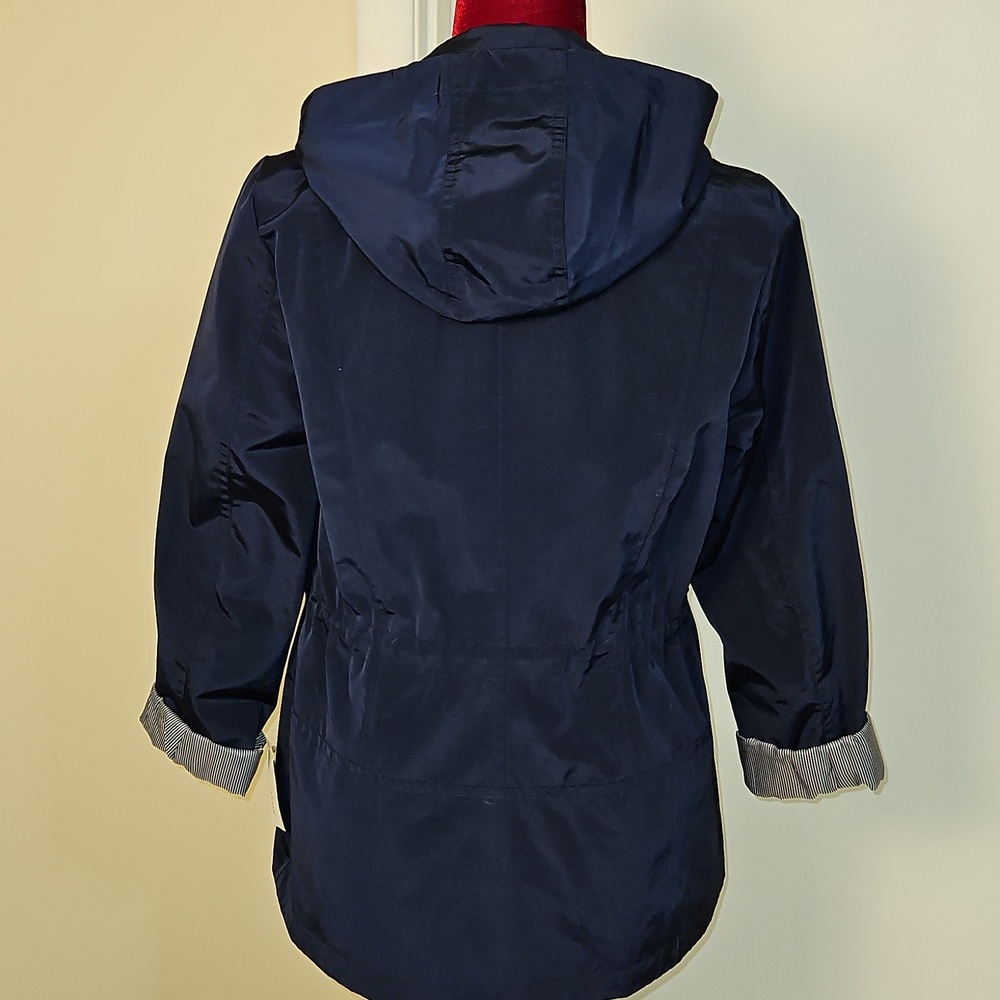 Women's Hooded Rain Jacket Size Petite Medium - Picture 6 of 9